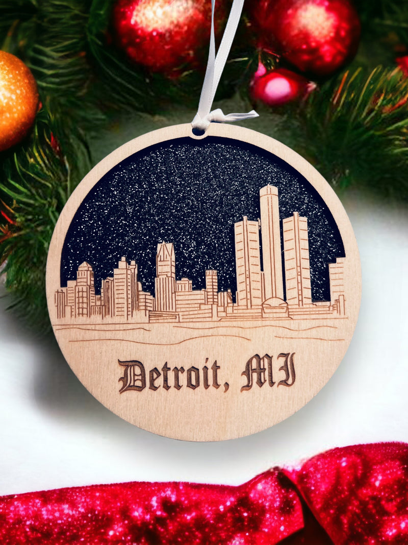 Detroit Skyline Ornament