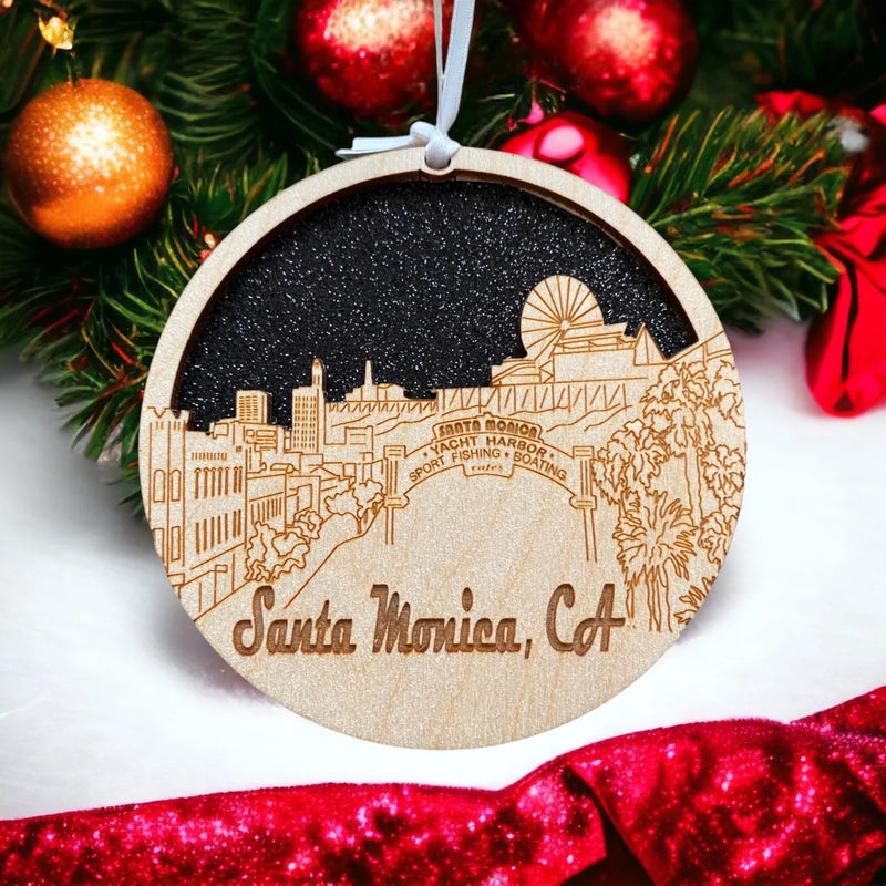 Santa Monica Skyline Ornament