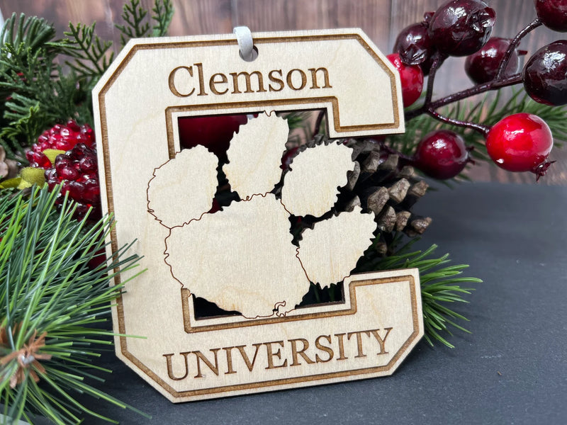 Clemson University Wood "C" Ornament