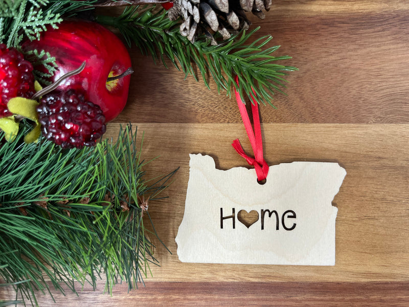 Oregon State Wood Christmas Ornament
