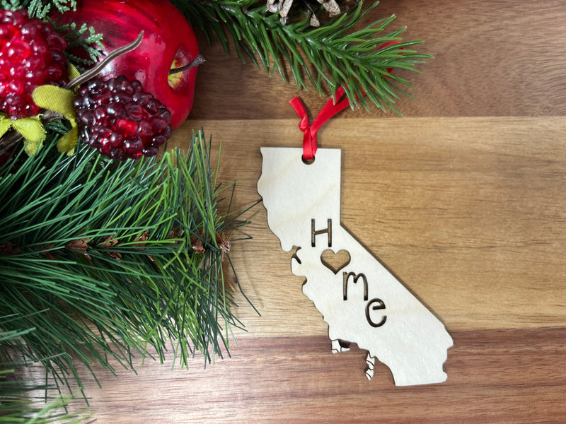 California State Wood Christmas Ornament