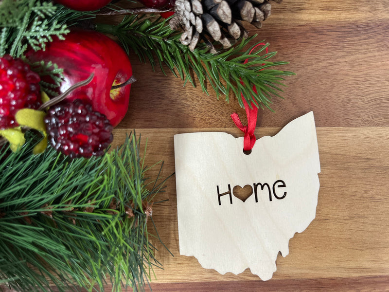 Ohio State Wood Christmas Ornament