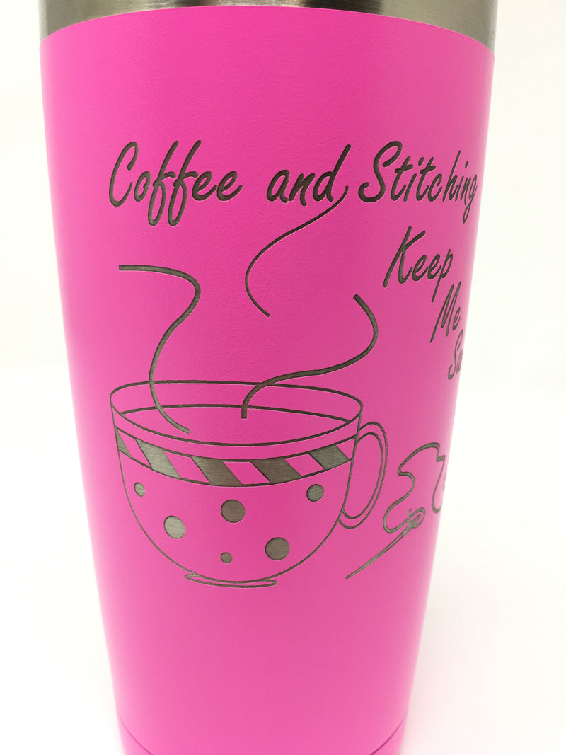 Coffee and Stitching Tumbler