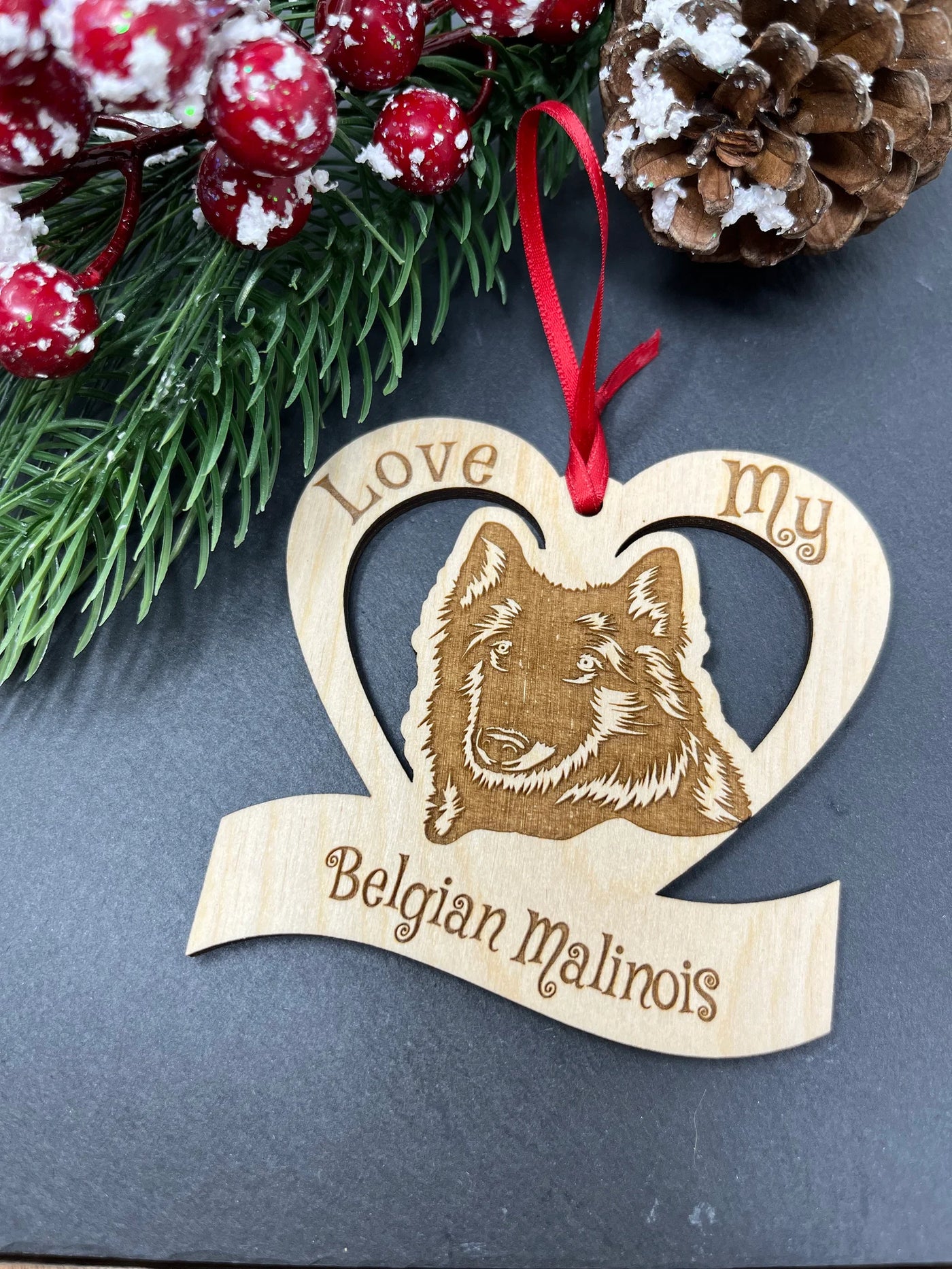 Belgian malinois christmas shop ornament
