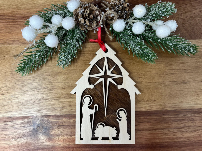 Nativity with wood backing