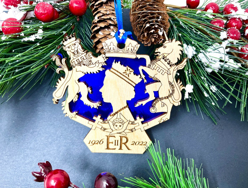 Blue Queen Elizabeth Christmas Ornament