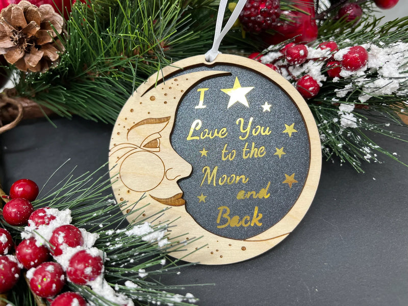 Love you to the moon and back ornament