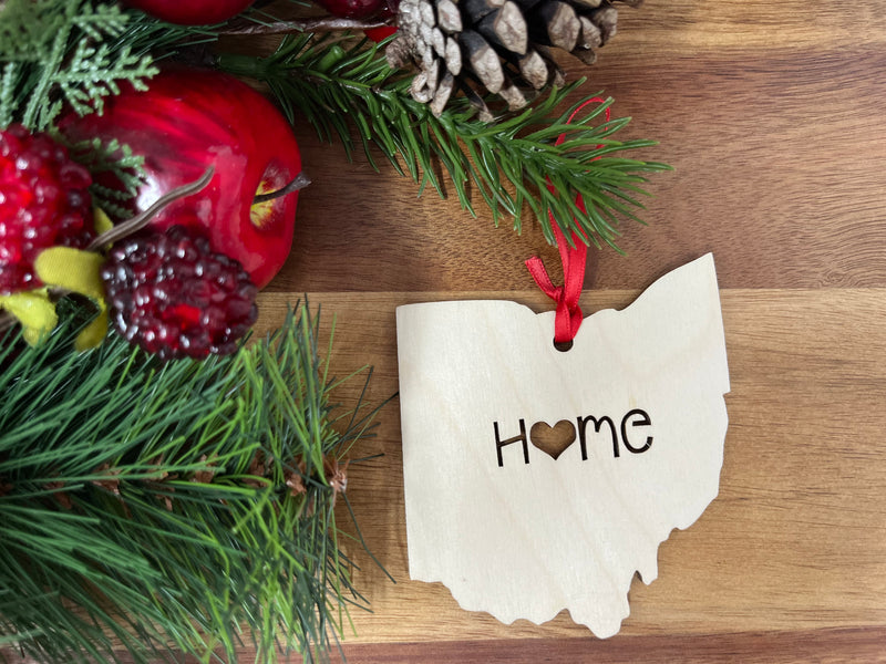 Ohio State Wood Christmas Ornament